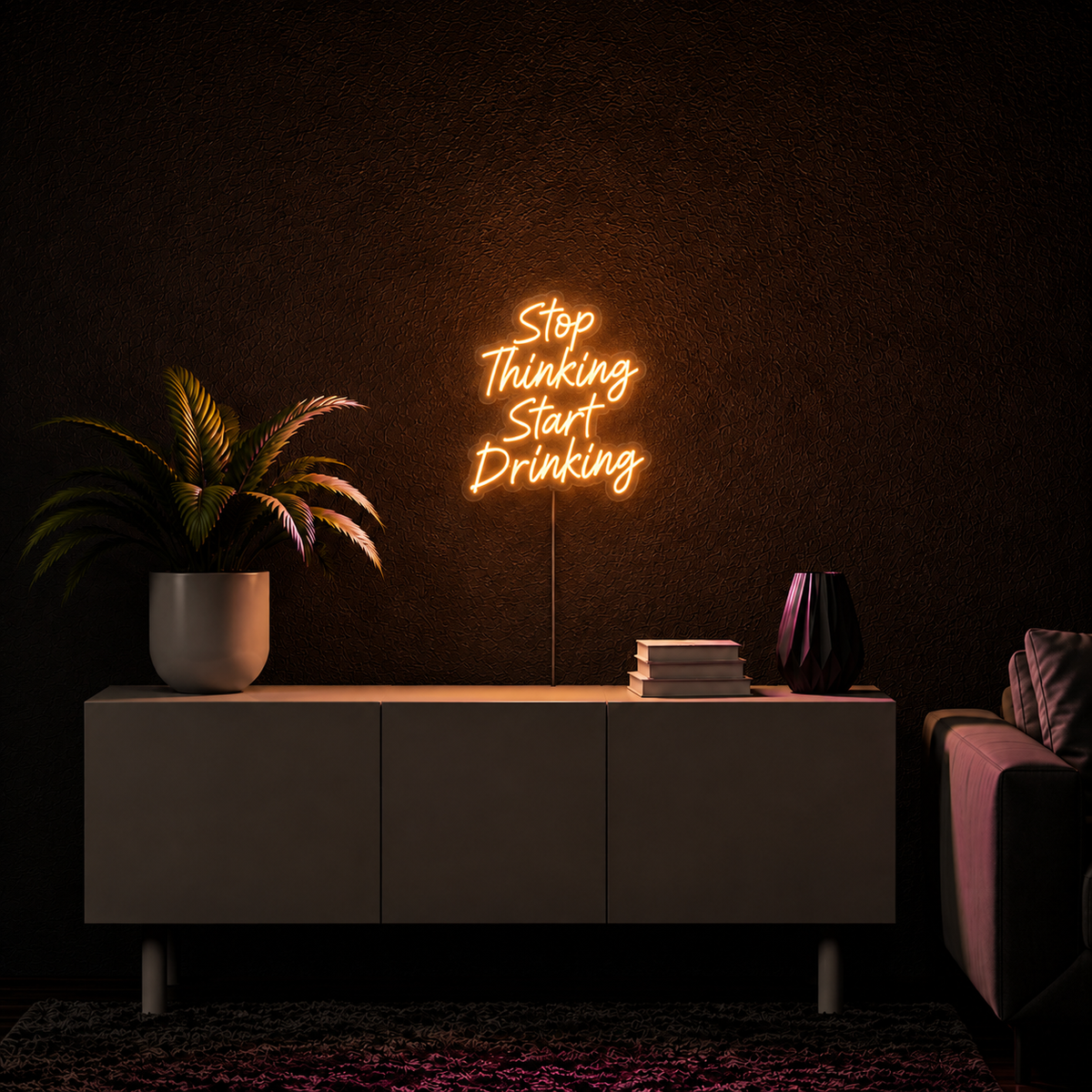 Stop Thinking Start Drinking - Neon LED